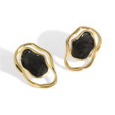 Irregular Hollow Epoxy 925 Sterling Silver Stud Earrings in Two Colors